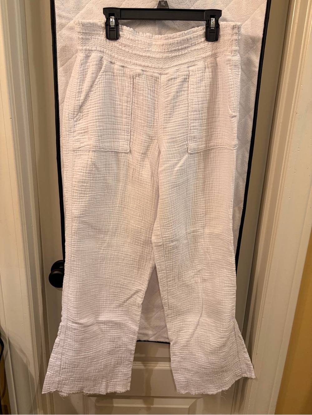 Sincerely Jules White Textured Cotton Pants